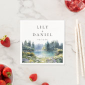 Serviette En Papier Forest Lakeside Wildflower Floral Wedding (En situation)