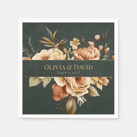 Serviette En Papier Forest Witch Green Floral Wedding Napkins (Devant)