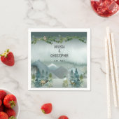 Serviette En Papier Forest Wonder Rustic Personnalisé Mariage Napkin (En situation)