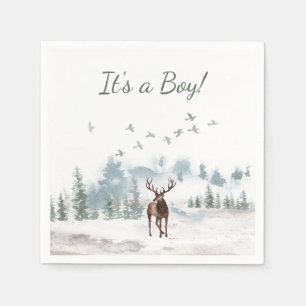 Serviette En Papier Forest Woodland Country Deer Boy Baby shower