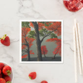 Serviette En Papier Forêt Abstraite du nord de l'automne (En situation)