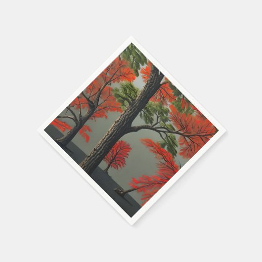 Serviette En Papier Forêt Abstraite du nord de l'automne (Coin)