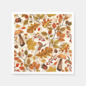 Serviette En Papier Forêt automnale sur blanc (Devant)