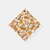 Serviette En Papier Forêt automnale sur blanc (Coin)