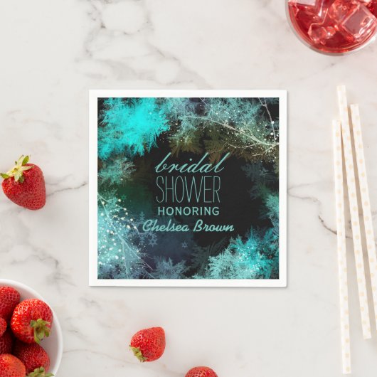 Serviette En Papier Forêt céleste Fête des mariées Turquoise (En situation)