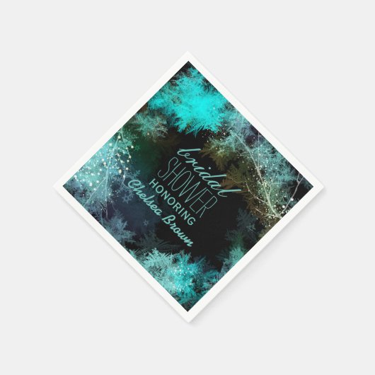 Serviette En Papier Forêt céleste Fête des mariées Turquoise (Coin)