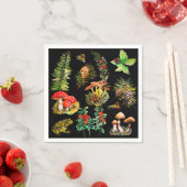 Serviette En Papier Forêt, champignons sauvages (En situation)