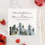 Serviette En Papier Forêt d'aquarelle du Nord-Ouest du Pacifique et ce (En situation)