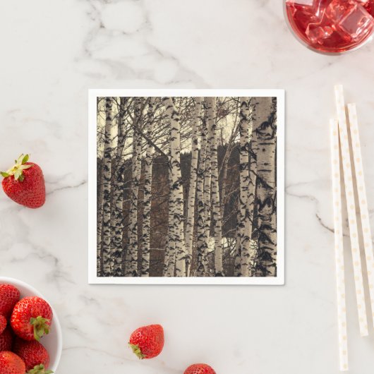 Serviette En Papier Forêt de Birch Nature (En situation)