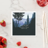 Serviette En Papier Forêt de bois bleu, Mariage rustique (En situation)