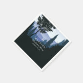 Serviette En Papier Forêt de bois bleu, Mariage rustique (Coin)