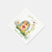 Serviette En Papier Forêt de bois Hérisson mignon Anniversaire (Coin)