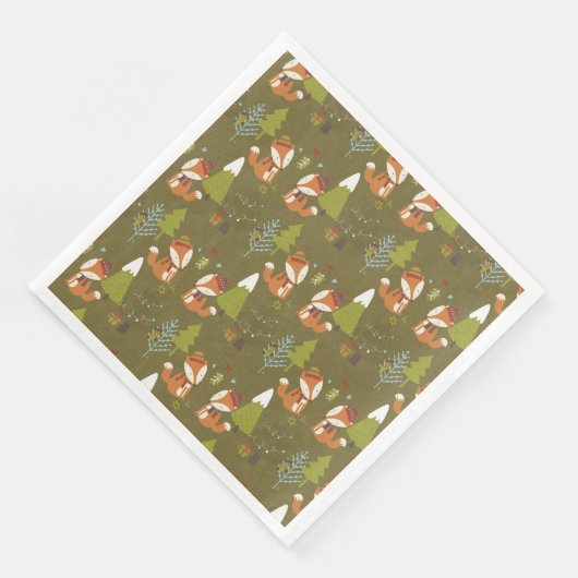 Serviette En Papier Forêt de bois mite (Coin)
