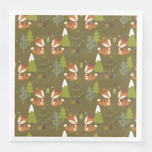 Serviette En Papier Forêt de bois mite (Devant)