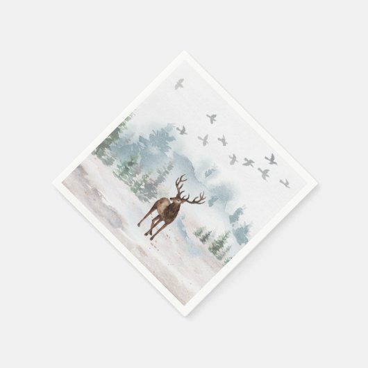 Serviette En Papier Forêt de cerfs (Coin)