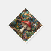 Serviette En Papier Forêt de champignons bohème rétro (Coin)