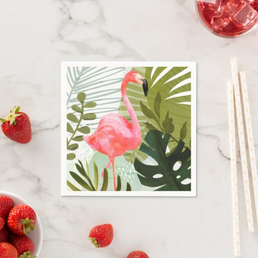 Serviette En Papier Forêt de Flamant rose (En situation)