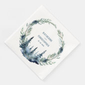 Serviette En Papier Forêt de la Marine Épinette Juniper Berries Wreath (Coin)