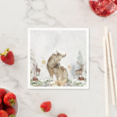Serviette En Papier Forêt de loups et de cerfs (En situation)