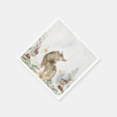 Serviette En Papier Forêt de loups et de cerfs (Coin)