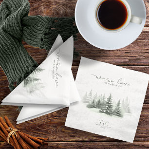 Serviette En Papier Forêt de mariage rustique d'hiver ID1049
