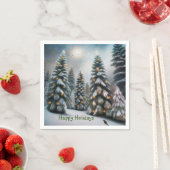 Serviette En Papier Forêt de neige magique (En situation)