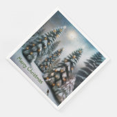 Serviette En Papier Forêt de Noël magique (Coin)