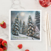 Serviette En Papier Forêt de Noël magique (En situation)
