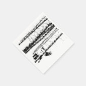 Serviette En Papier Forêt de renard de Birch Animal Silhouette Nature  (Coin)