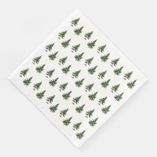 Serviette En Papier Forêt de sapins d'hiver (Coin)