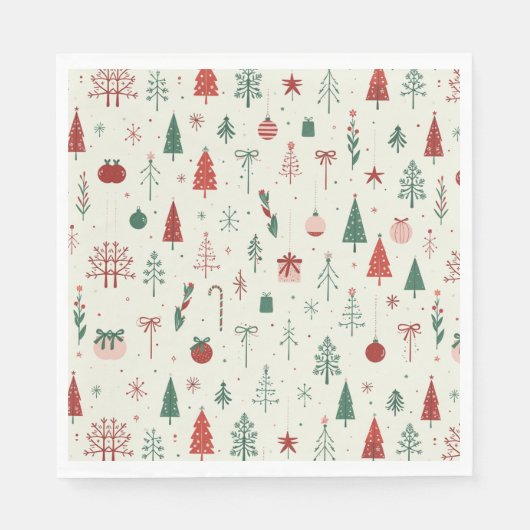 Serviette En Papier Forêt de vacances scandinave (Devant)