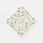 Serviette En Papier Forêt de vacances scandinave (Coin)