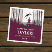Serviette En Papier Forêt de Zipline cool Bourgogne Verdure extérieure