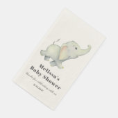 Serviette En Papier Forêt d'éléphant Animal Baby shower neutre (Coin)