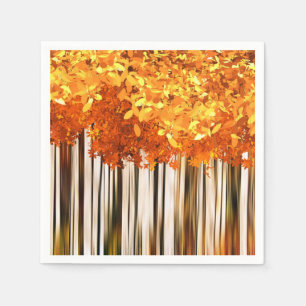 Serviette En Papier Forêt d'érables en automne orange gris blanc