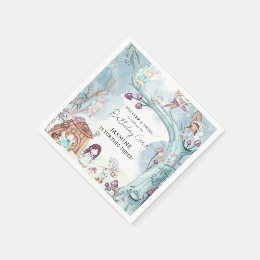 Serviette En Papier Forêt d'hiver Fée Noël Fille Anniversaire (Coin)