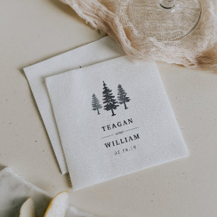 Serviette En Papier Forêt d'hiver Mariage personnalisé