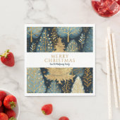 Serviette En Papier Forêt d'or moderne Noël personnalisé (En situation)