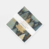 Serviette En Papier Forêt d'or moderne Noël personnalisé (Coin)