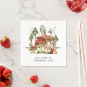 Serviette En Papier Forêt Enchantée Bois Bois Premier anniversaire (En situation)