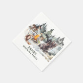 Serviette En Papier Forêt enchantée Bois rustique Bois 1er anniversair (Coin)