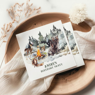 Serviette En Papier Forêt enchantée Bois rustique Bois 1er anniversair