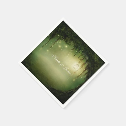 Serviette En Papier Forêt enchantée Rustique Mariage enchanté serviett (Coin)