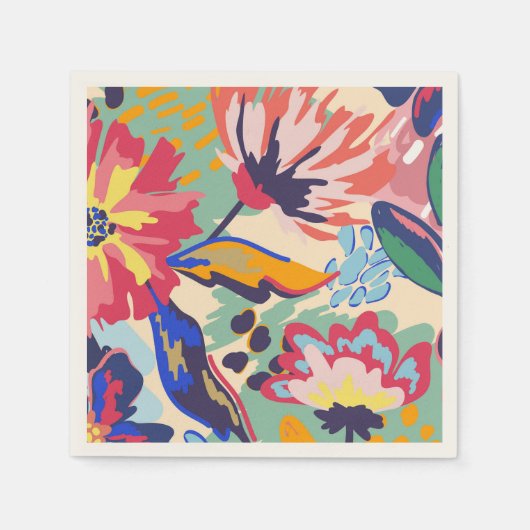 Serviette En Papier Forêt et roses (Devant)