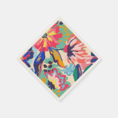 Serviette En Papier Forêt et roses (Coin)