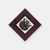 Serviette En Papier Forêt gothique foncée Fée Florale Rose Bourgogne (Coin)