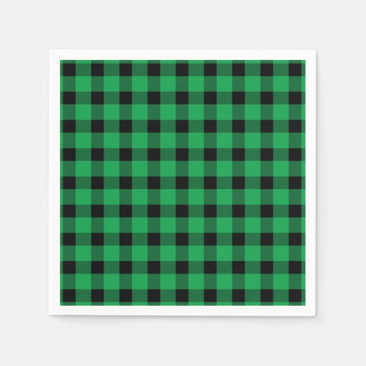 Serviette En Papier Forêt Green Buffalo Country Lumberjack Plaid (Devant)