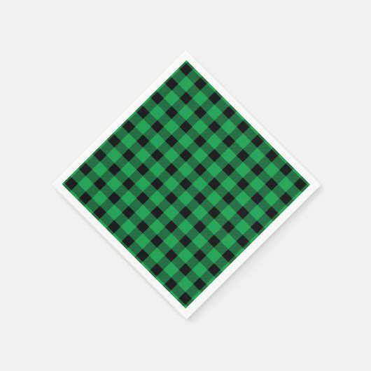 Serviette En Papier Forêt Green Buffalo Country Lumberjack Plaid (Coin)