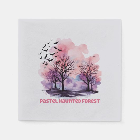 Serviette En Papier Forêt hôtelière Pastel (Devant)
