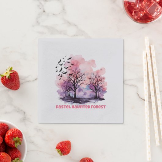 Serviette En Papier Forêt hôtelière Pastel (En situation)